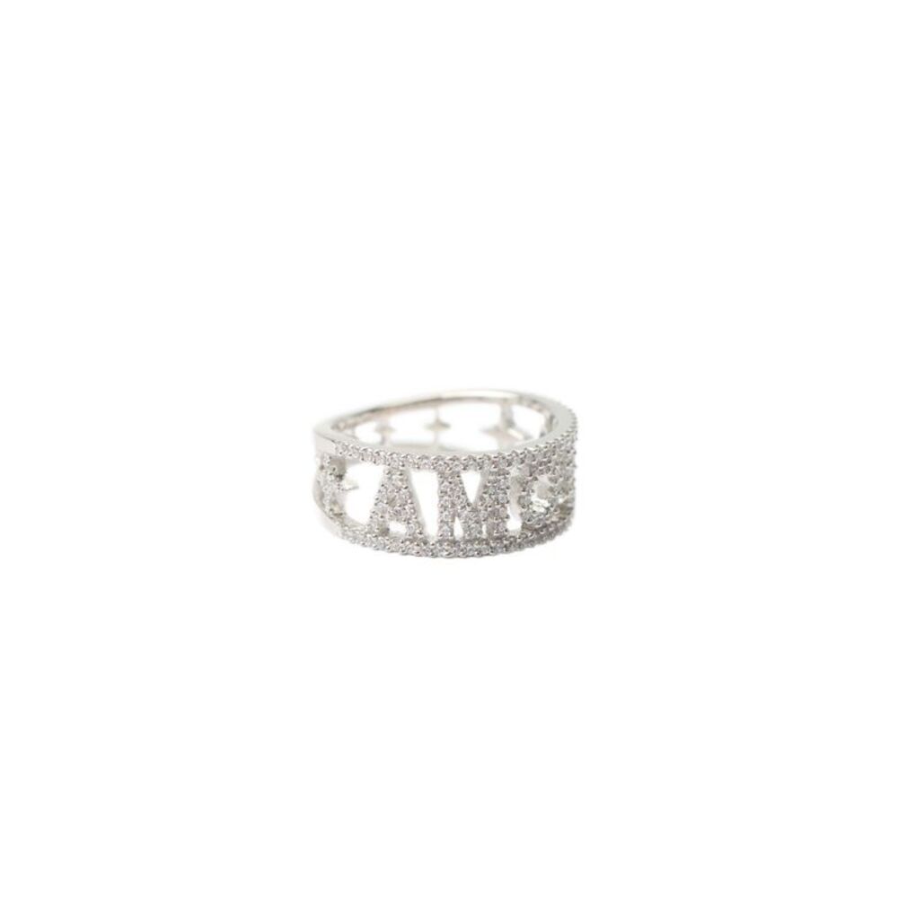 APM Monaco Womens 925 Silver Cubic Zirconia AMOUR Ring Sz 7 NWOT